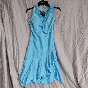 Scully Sky Blue Asymmetrical Dress Made Of 100% Peruvian Cotton